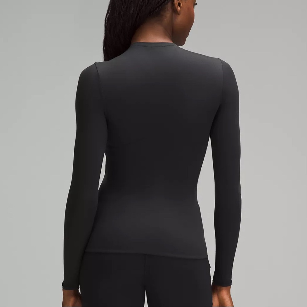 Lululemon Wundermost Ultra-Soft Nulu Crewneck Long-Sleeve Shirt Black Size M - Picture 2 of 5